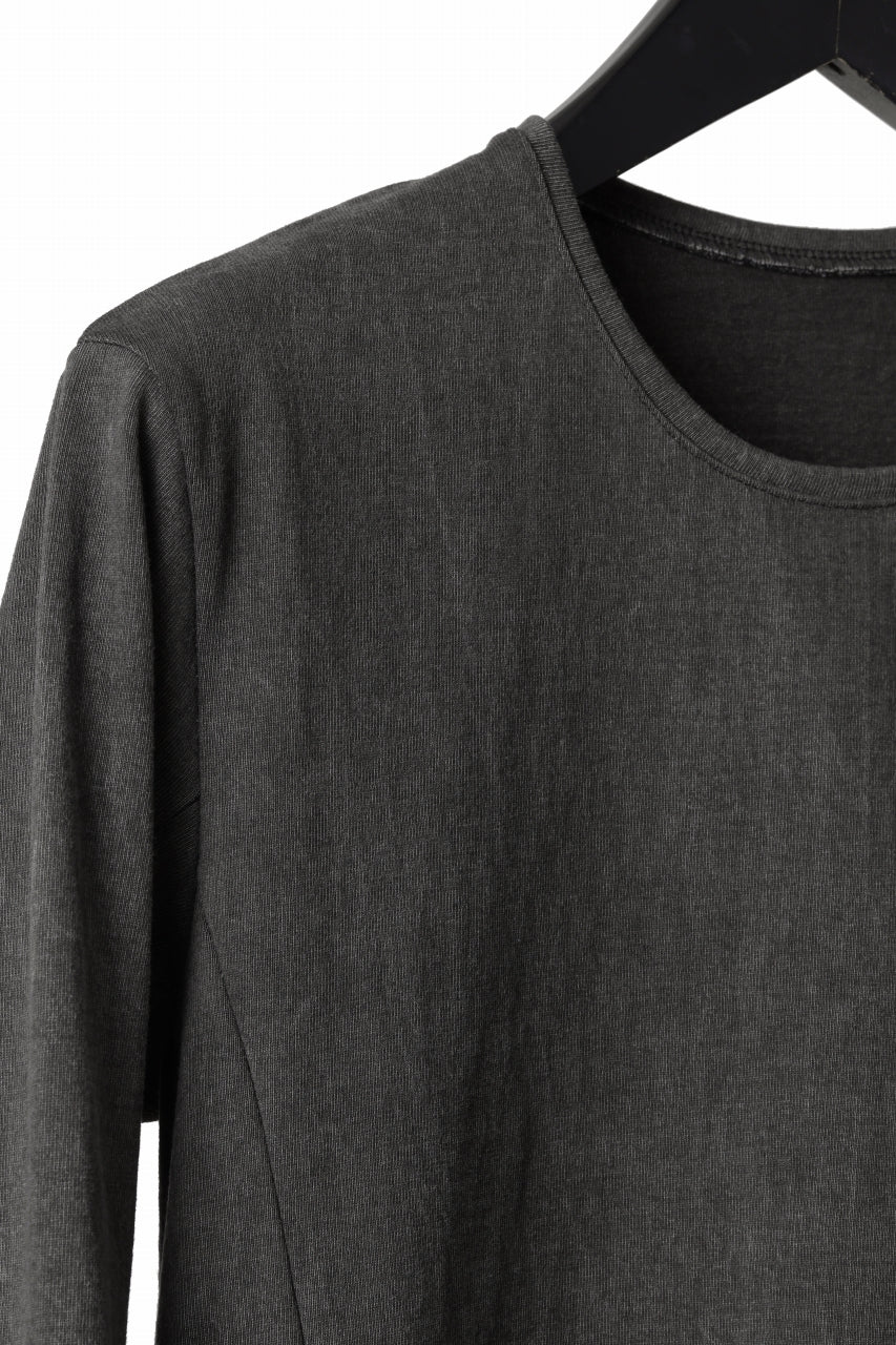 black crow x LOOM exclusive long sleeve tops / sumi dyed medium cotton jersey (carbon)