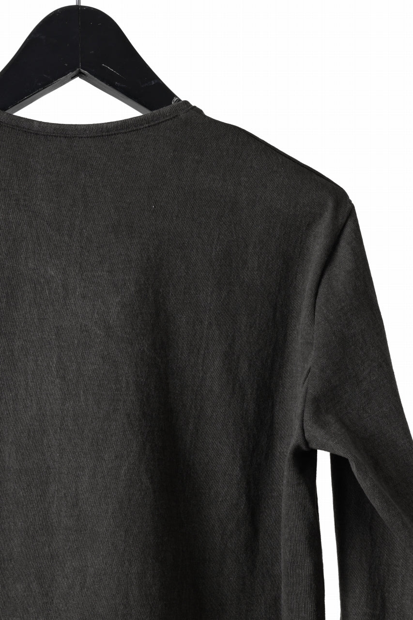 black crow x LOOM exclusive long sleeve tops / sumi dyed medium cotton jersey (carbon)