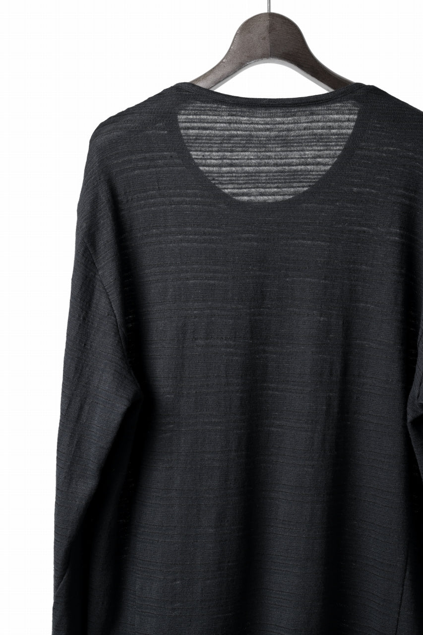 black crow x LOOM exclusive long sleeve tops / cotton linen slab jersey (black)