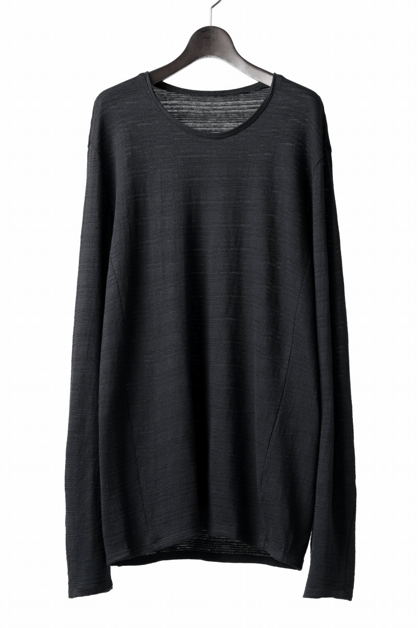 black crow x LOOM exclusive long sleeve tops / cotton linen slab jersey (black)