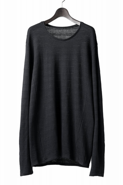 black crow x LOOM exclusive long sleeve tops / cotton linen slab jersey (black)