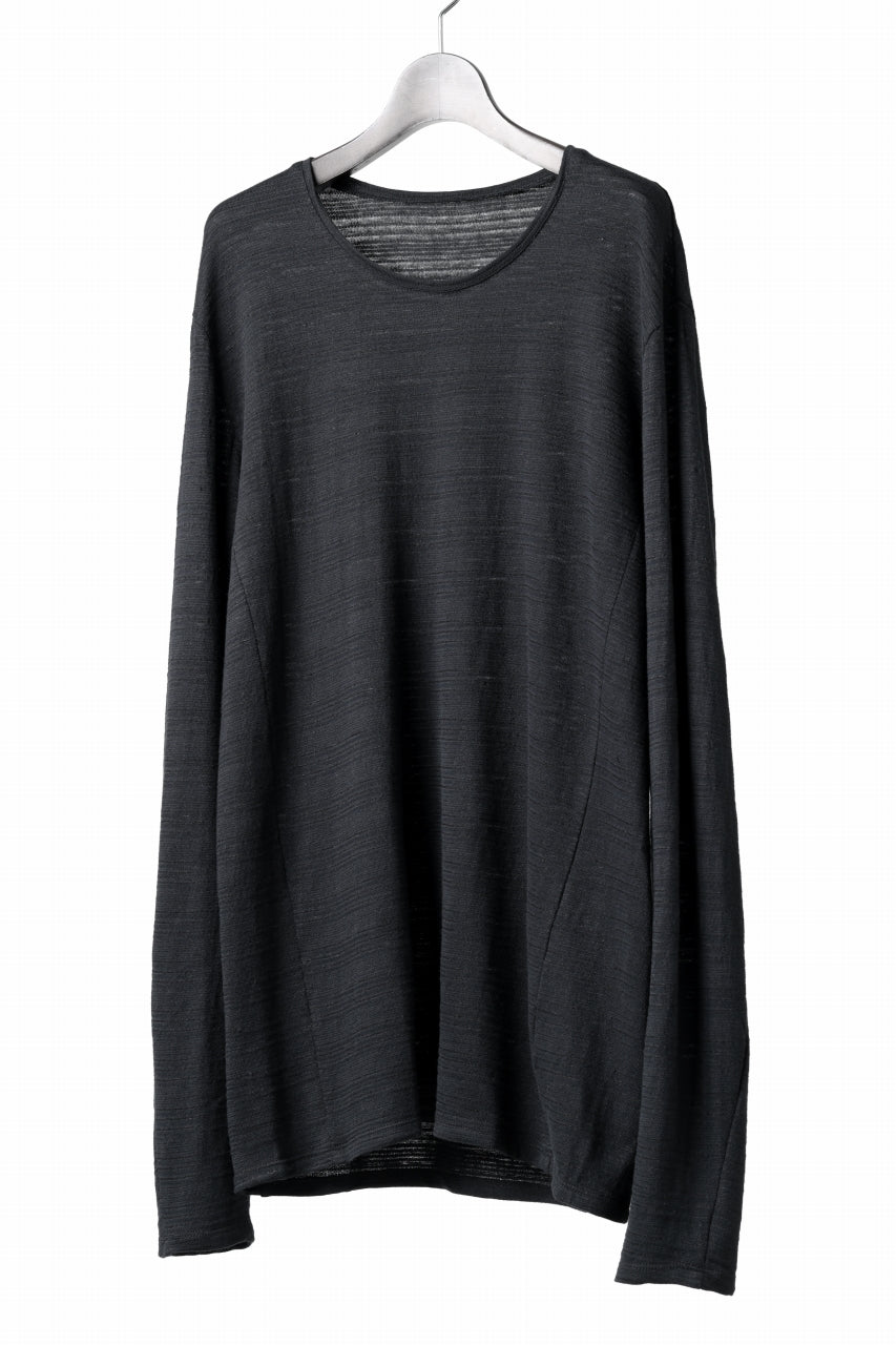 black crow x LOOM exclusive long sleeve tops / cotton linen slab jersey (black)