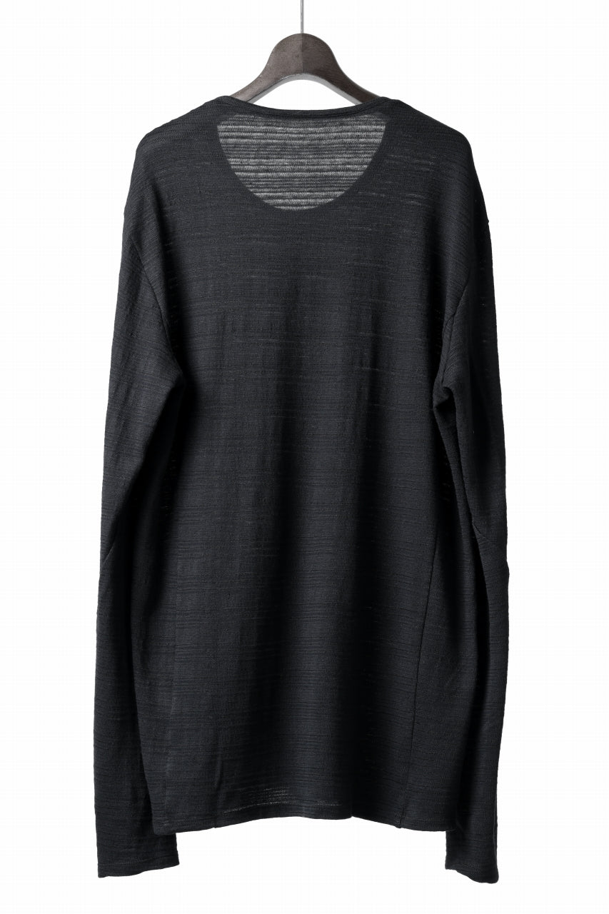 black crow x LOOM exclusive long sleeve tops / cotton linen slab jersey (black)