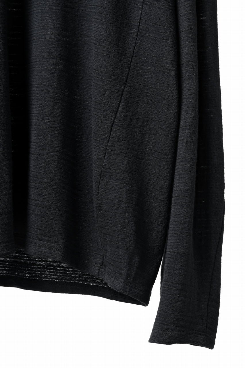 black crow x LOOM exclusive long sleeve tops / cotton linen slab jersey (black)