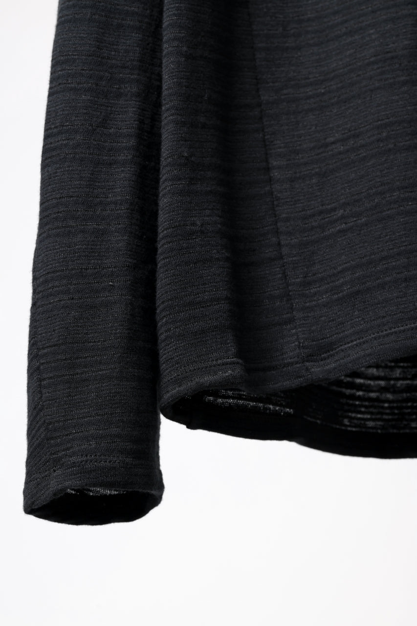 black crow x LOOM exclusive long sleeve tops / cotton linen slab jersey (black)