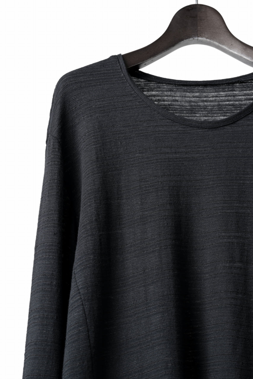 black crow x LOOM exclusive long sleeve tops / cotton linen slab jersey (black)