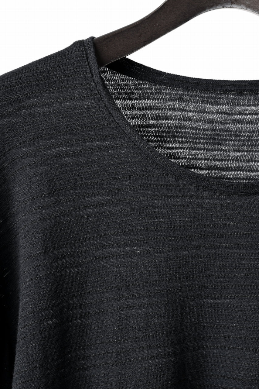 black crow x LOOM exclusive long sleeve tops / cotton linen slab jersey (black)