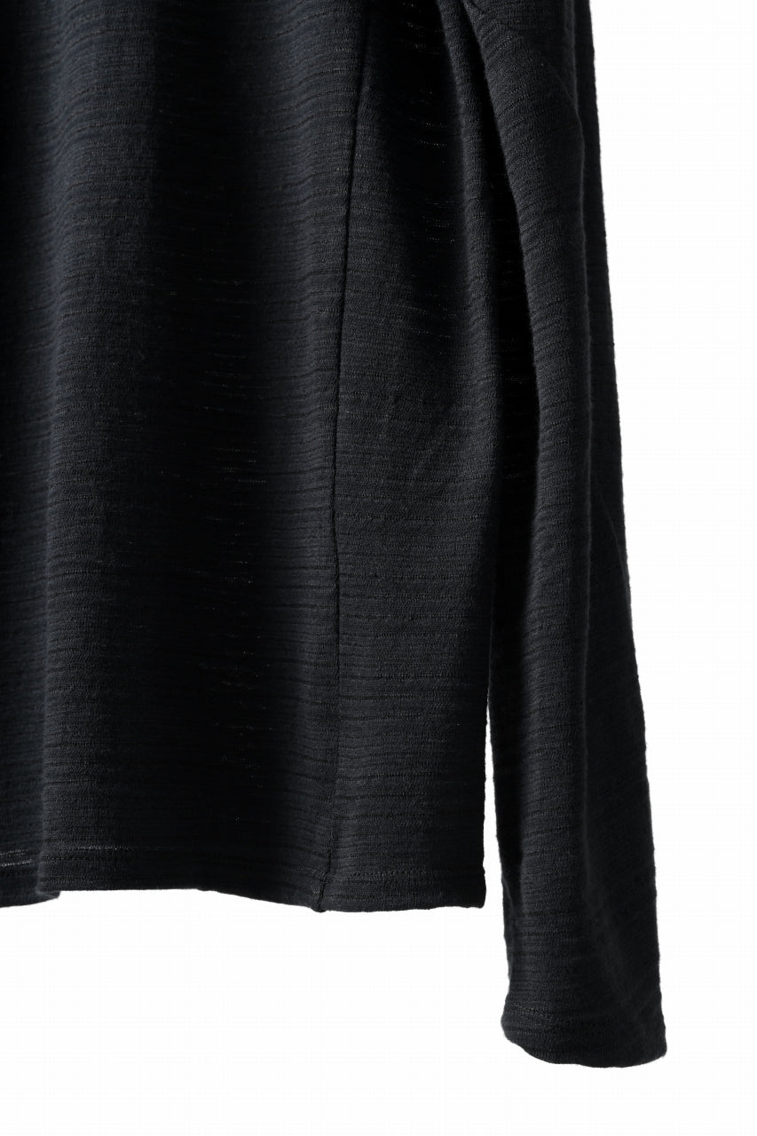 black crow x LOOM exclusive long sleeve tops / cotton linen slab jersey (black)