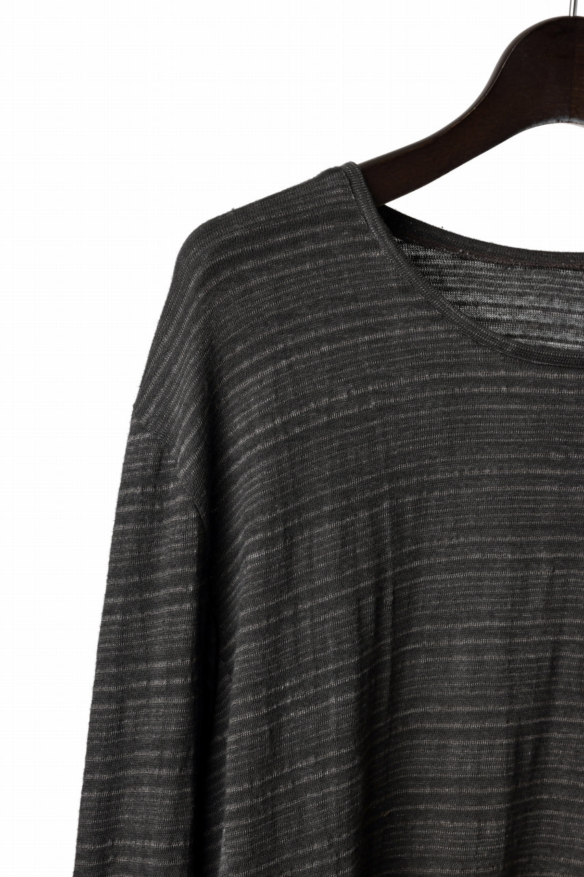 black crow x LOOM exclusive long sleeve tops / cotton linen slab jersey (carbon)