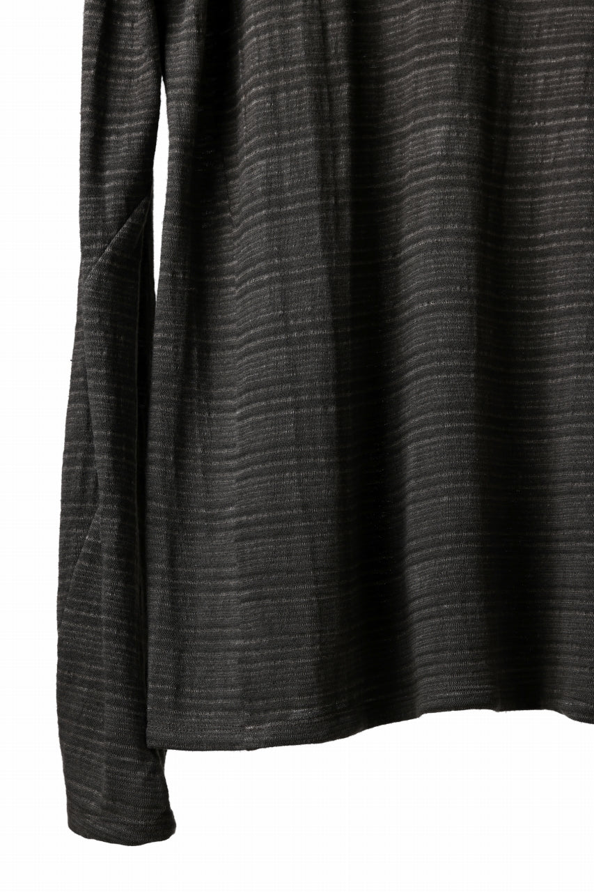 black crow x LOOM exclusive long sleeve tops / cotton linen slab jersey (carbon)