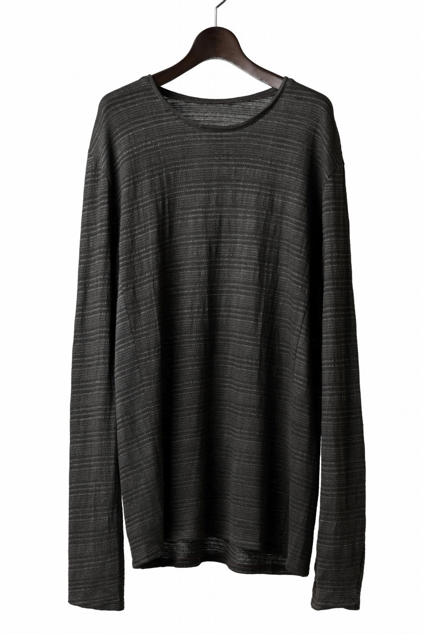 black crow x LOOM exclusive long sleeve tops / cotton linen slab jersey (carbon)