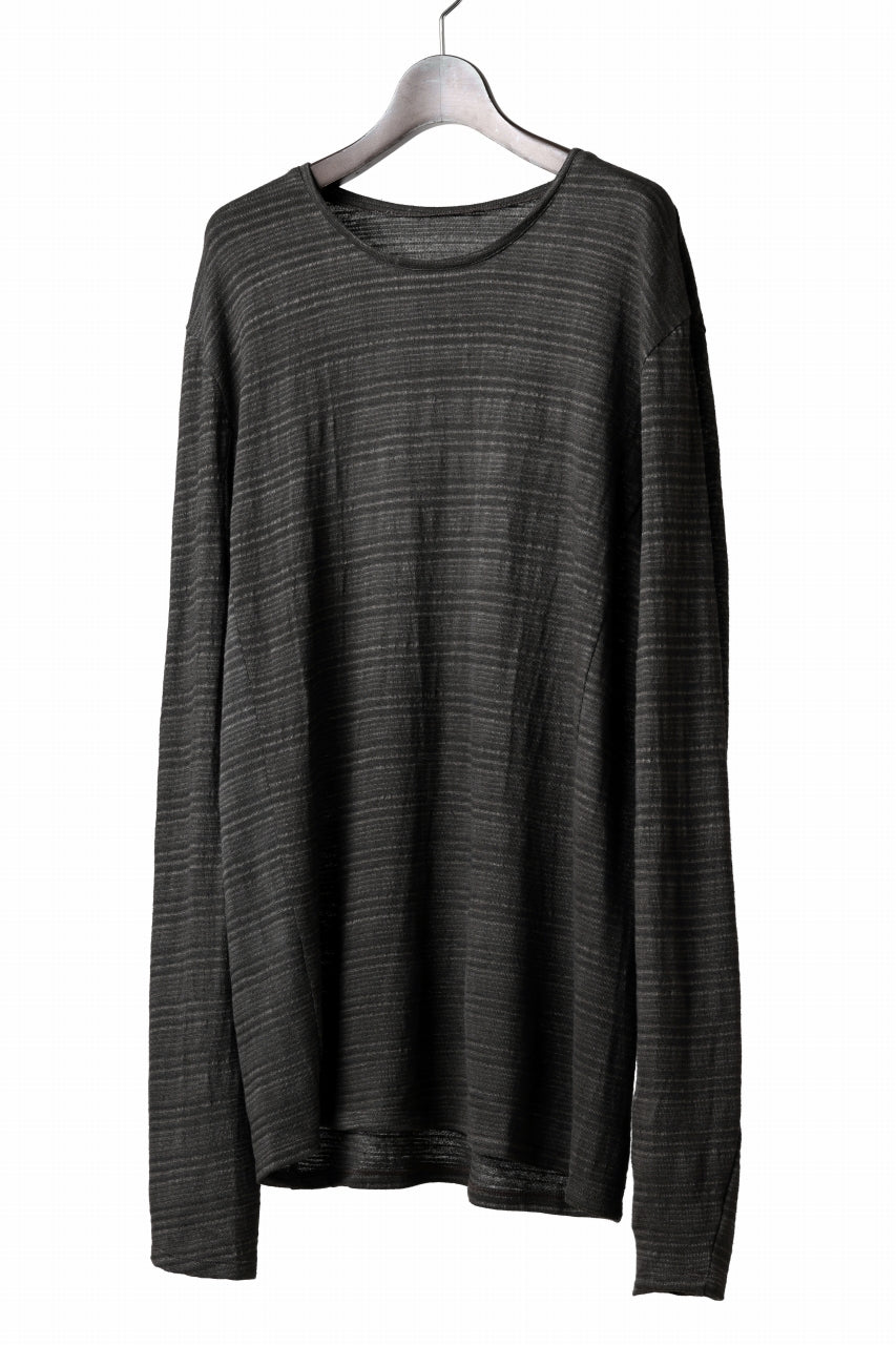 black crow x LOOM exclusive long sleeve tops / cotton linen slab jersey (carbon)