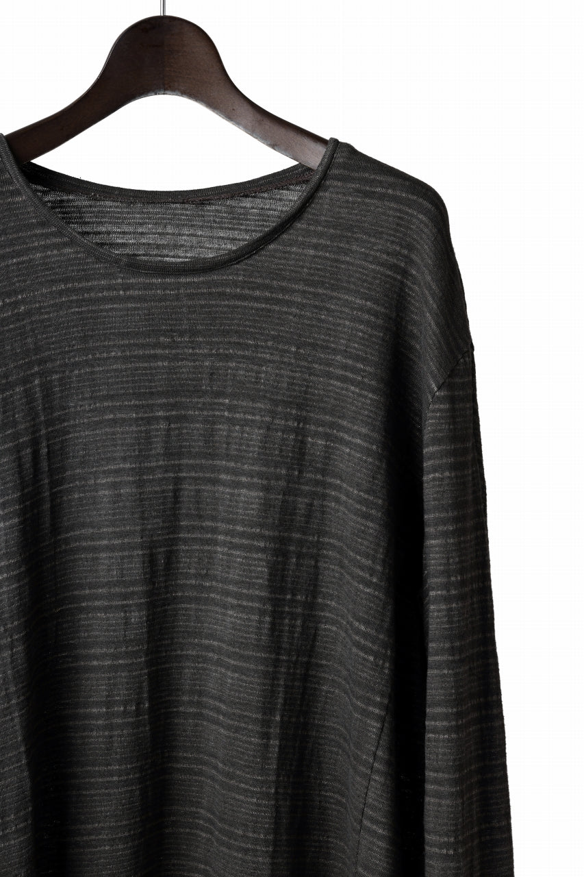 black crow x LOOM exclusive long sleeve tops / cotton linen slab jersey (carbon)