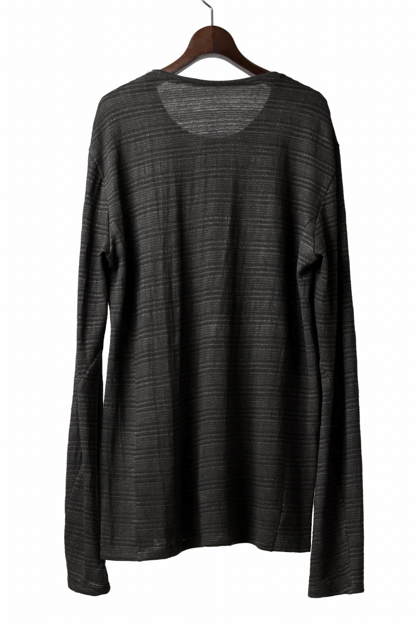 black crow x LOOM exclusive long sleeve tops / cotton linen slab jersey (carbon)