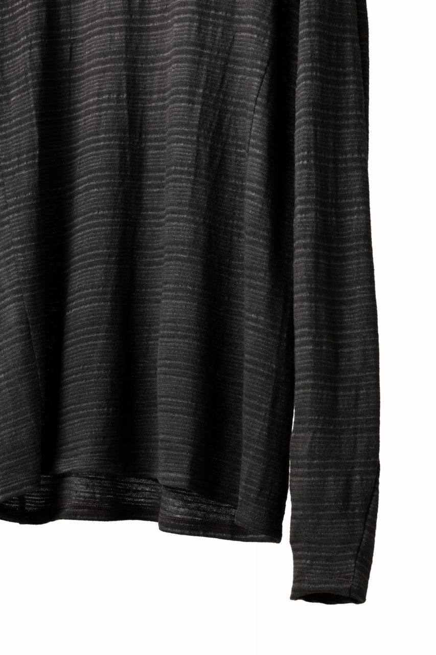 black crow x LOOM exclusive long sleeve tops / cotton linen slab jersey (carbon)