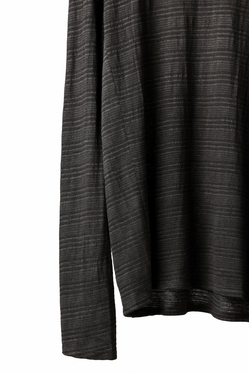 black crow x LOOM exclusive long sleeve tops / cotton linen slab jersey (carbon)