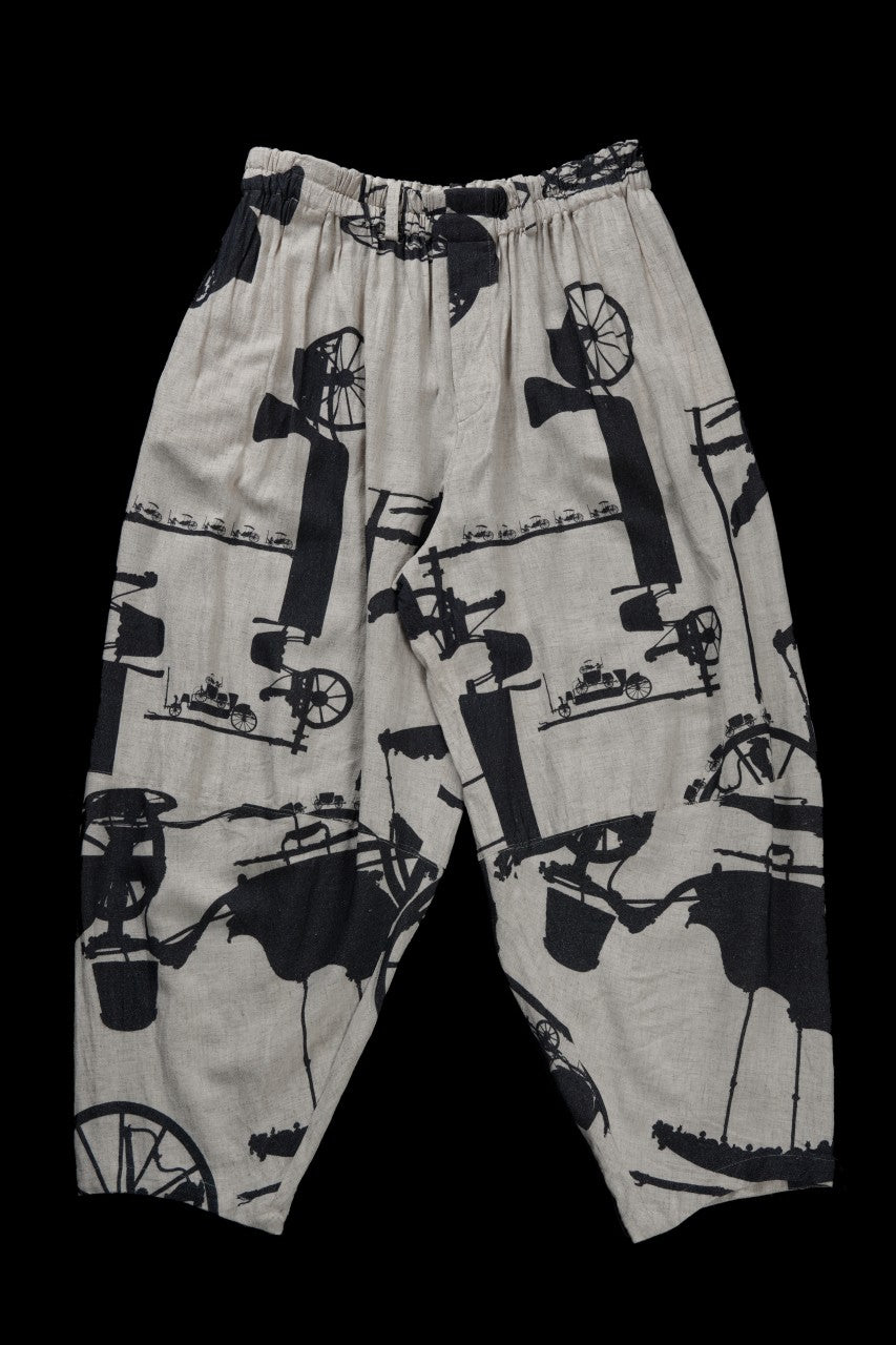 画像をギャラリービューアに読み込む, YUTA MATSUOKA circle pants / antique wagon print (ecru/print)