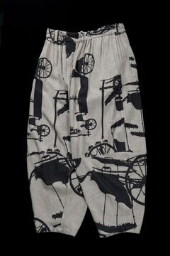 画像をギャラリービューアに読み込む, YUTA MATSUOKA circle pants / antique wagon print (ecru/print)