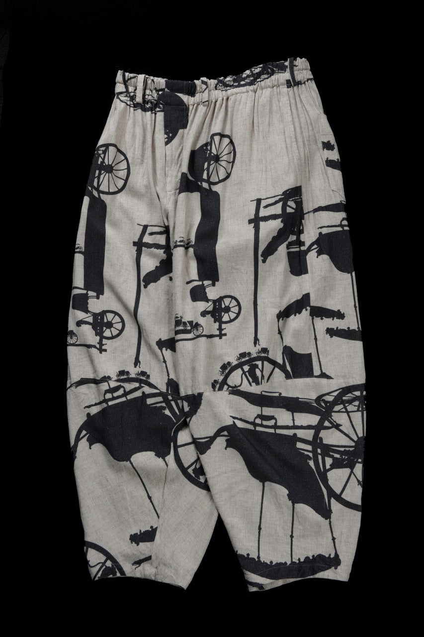 画像をギャラリービューアに読み込む, YUTA MATSUOKA circle pants / antique wagon print (ecru/print)