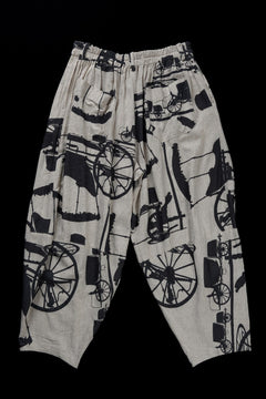画像をギャラリービューアに読み込む, YUTA MATSUOKA circle pants / antique wagon print (ecru/print)