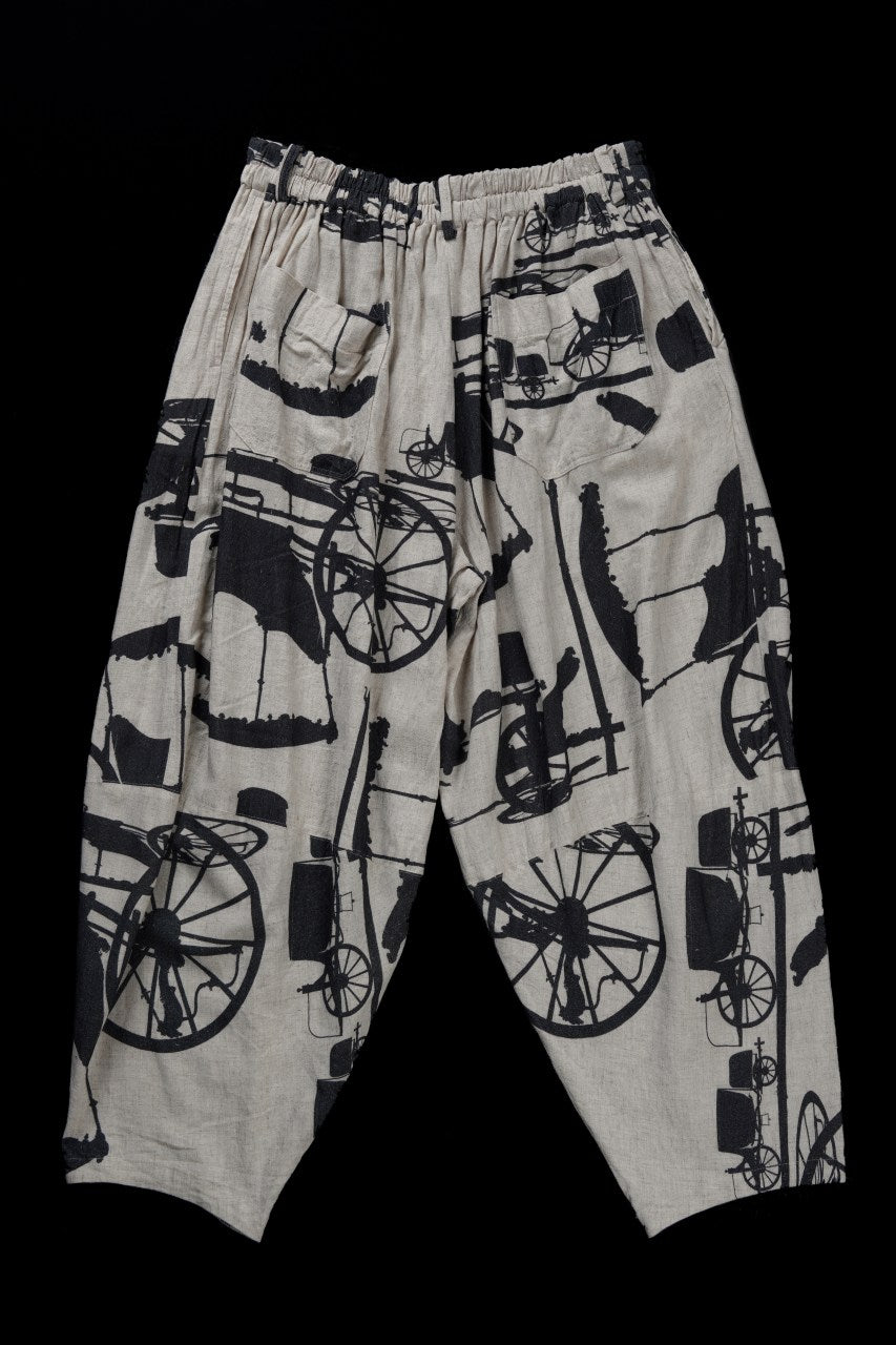 画像をギャラリービューアに読み込む, YUTA MATSUOKA circle pants / antique wagon print (ecru/print)