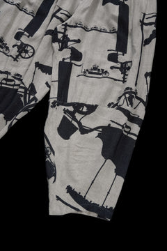 画像をギャラリービューアに読み込む, YUTA MATSUOKA circle pants / antique wagon print (ecru/print)