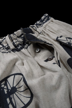 画像をギャラリービューアに読み込む, YUTA MATSUOKA circle pants / antique wagon print (ecru/print)