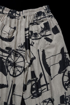 画像をギャラリービューアに読み込む, YUTA MATSUOKA circle pants / antique wagon print (ecru/print)