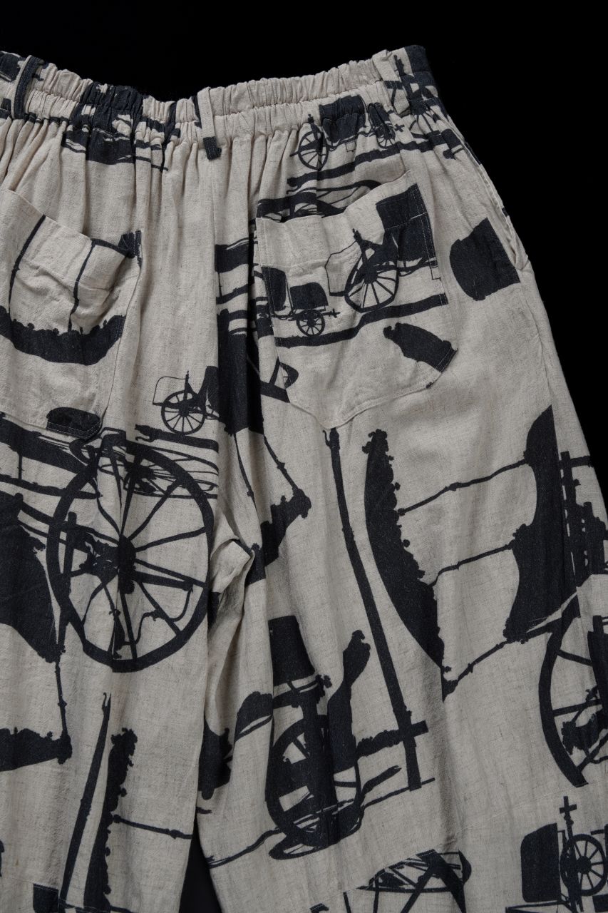 画像をギャラリービューアに読み込む, YUTA MATSUOKA circle pants / antique wagon print (ecru/print)