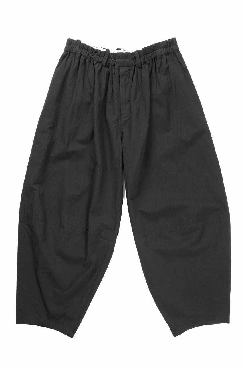 YUTA MATSUOKA circle pants / sheeting dyed plain weaven (black)の