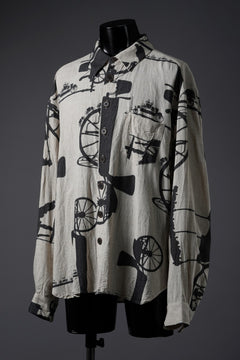 画像をギャラリービューアに読み込む, YUTA MATSUOKA classic shirt / antique wagon print (ecru/print)