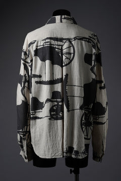 画像をギャラリービューアに読み込む, YUTA MATSUOKA classic shirt / antique wagon print (ecru/print)