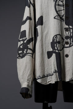 画像をギャラリービューアに読み込む, YUTA MATSUOKA classic shirt / antique wagon print (ecru/print)