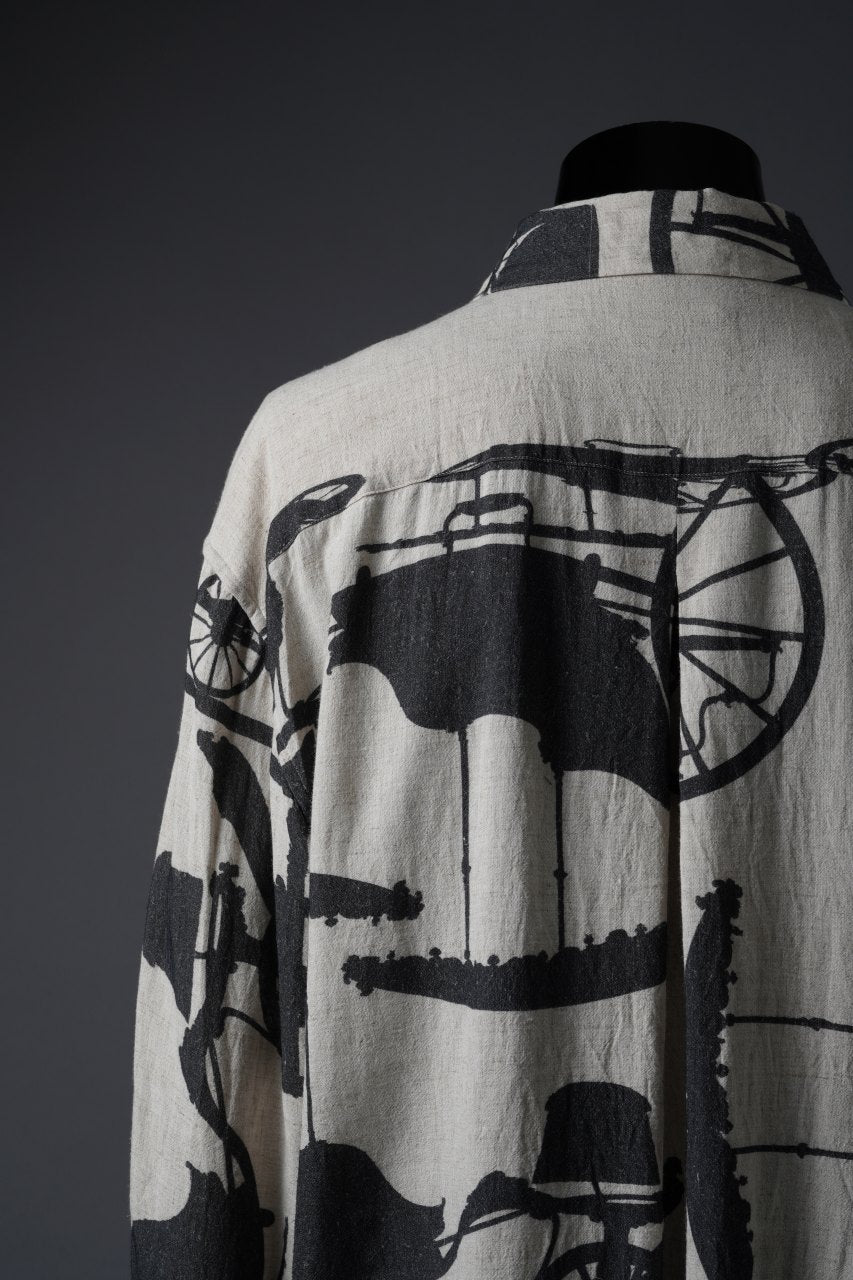 画像をギャラリービューアに読み込む, YUTA MATSUOKA classic shirt / antique wagon print (ecru/print)
