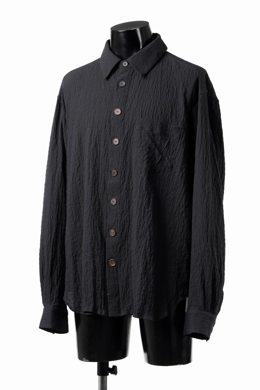 画像をギャラリービューアに読み込む, YUTA MATSUOKA classic shirt / shirring lawn (black)