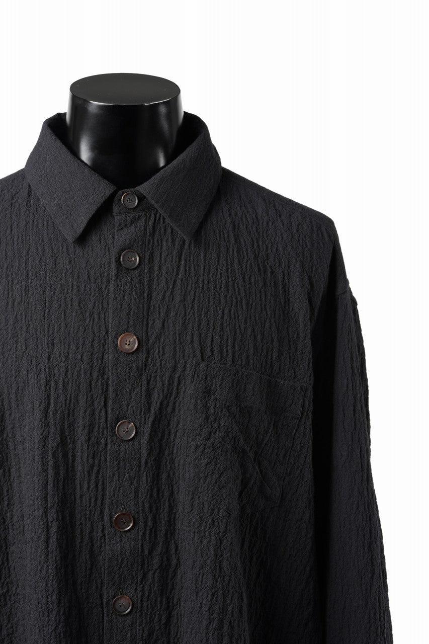 画像をギャラリービューアに読み込む, YUTA MATSUOKA classic shirt / shirring lawn (black)