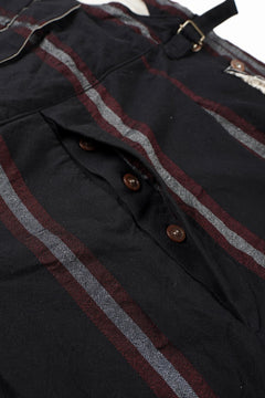 画像をギャラリービューアに読み込む, YUTA MATSUOKA overalls / tussah linen stripe (black stripe)