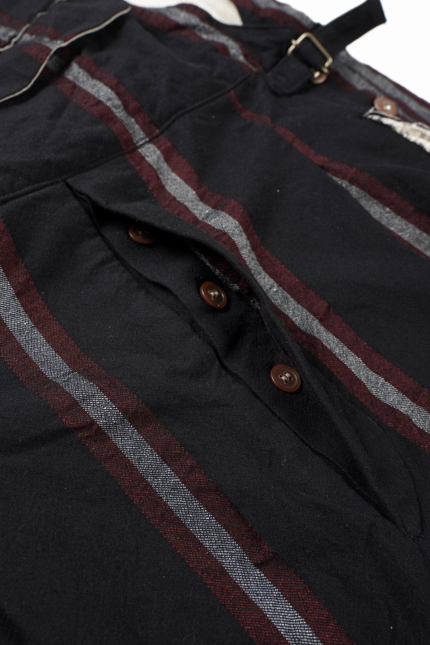 画像をギャラリービューアに読み込む, YUTA MATSUOKA overalls / tussah linen stripe (black stripe)