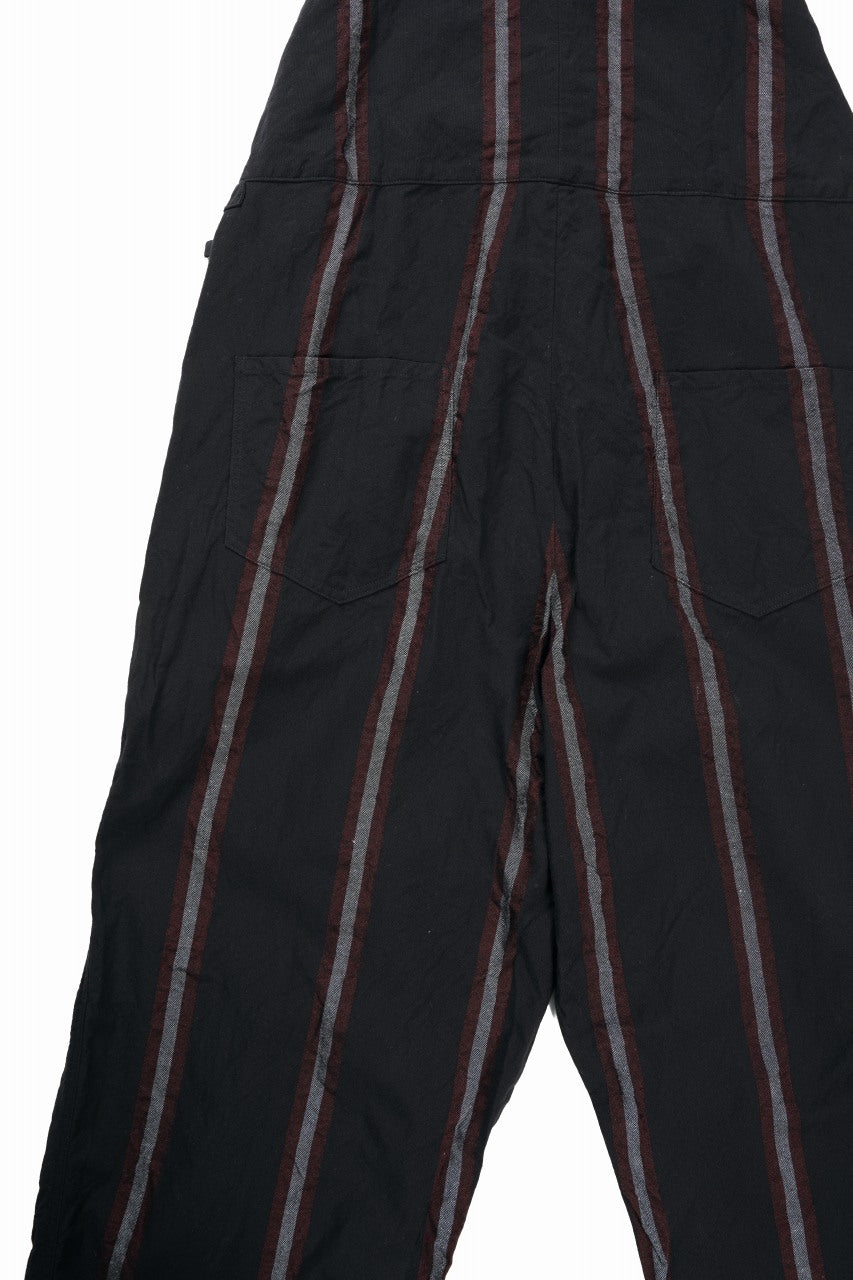 画像をギャラリービューアに読み込む, YUTA MATSUOKA overalls / tussah linen stripe (black stripe)