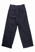 画像をギャラリービューアに読み込む, YUTA MATSUOKA straight pants / raw silk &amp; indigo linen broad (navy)