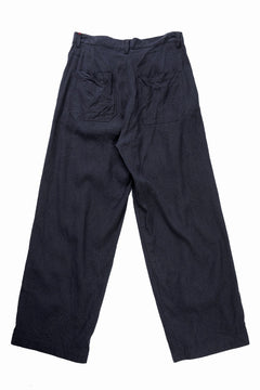 画像をギャラリービューアに読み込む, YUTA MATSUOKA straight pants / raw silk &amp; indigo linen broad (navy)