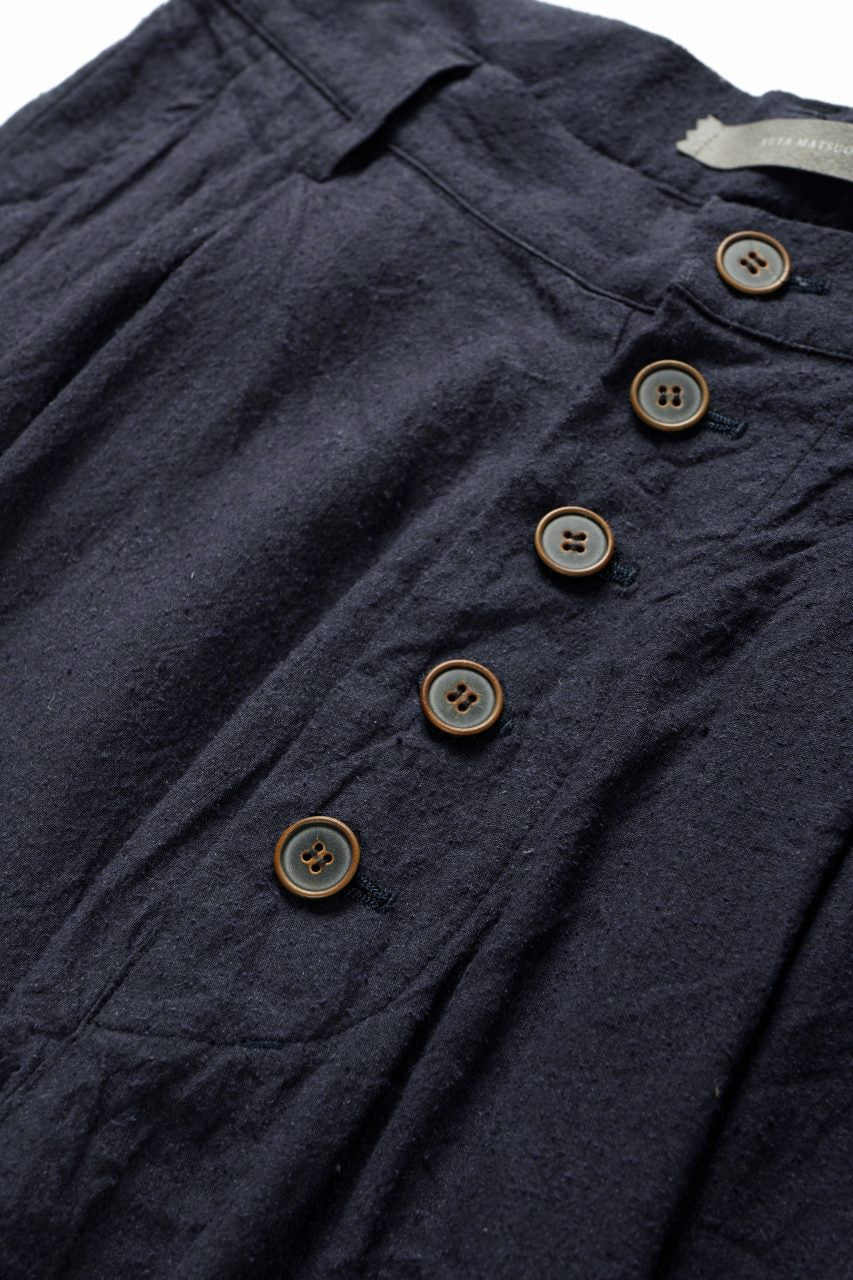 画像をギャラリービューアに読み込む, YUTA MATSUOKA straight pants / raw silk &amp; indigo linen broad (navy)