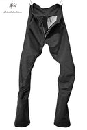 N/07 black inlay anatomy SWT denime pants (BLACK)