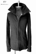 N/07 lino paint processing hi neck shirt flyfront (BLACK)