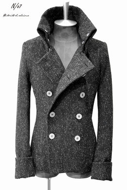 N/07 kenpi melton woven napoleon neck peacoat (BLACK)