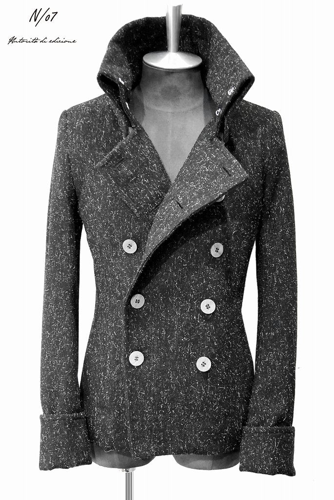 Load image into Gallery viewer, N/07 kenpi melton woven napoleon neck peacoat (BLACK)