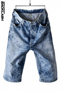 ISAMU KATAYAMA BACKLASH CLOUD PROCESSING DENIM SHORTS (INDIGO)