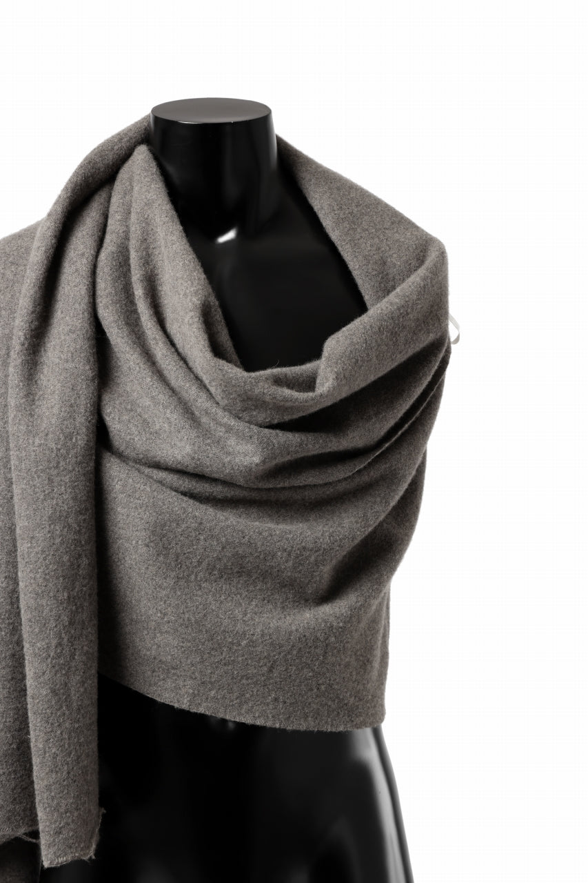 sus-sous cashmere / wool scarf - Raised washer (GREY)