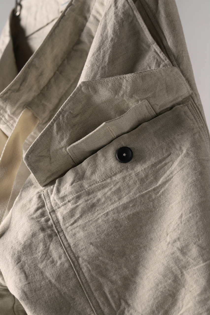 sus-sous wide trousers MK-1 (L65/C22/S13 cloth washer / NATURAL)