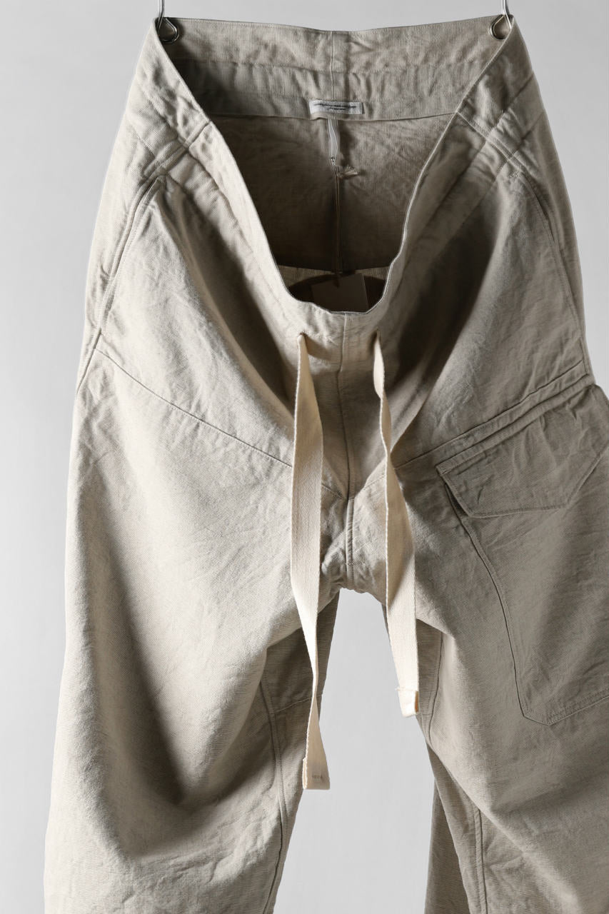 sus-sous wide trousers MK-1 (L65/C22/S13 cloth washer / NATURAL)
